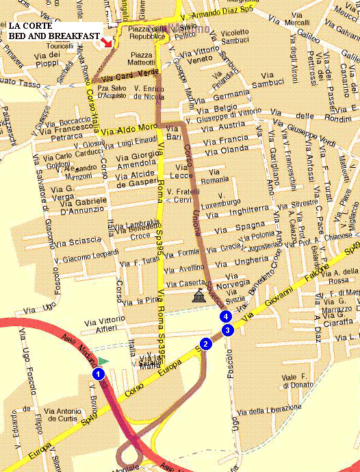 Come arrivare al b&b la corte, mappa di Sant'Antimo